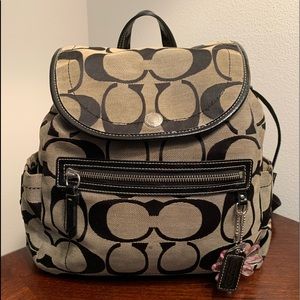Black and Grey Coach Backpack Purse
